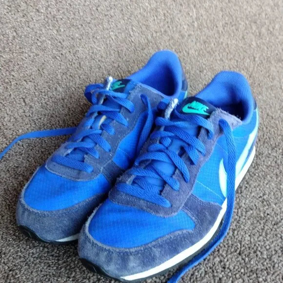 Nike Women's 9.5 Genicco Suede Blue 644451-434 Running Low Lace Up 2015 Classic - Picture 2 of 8